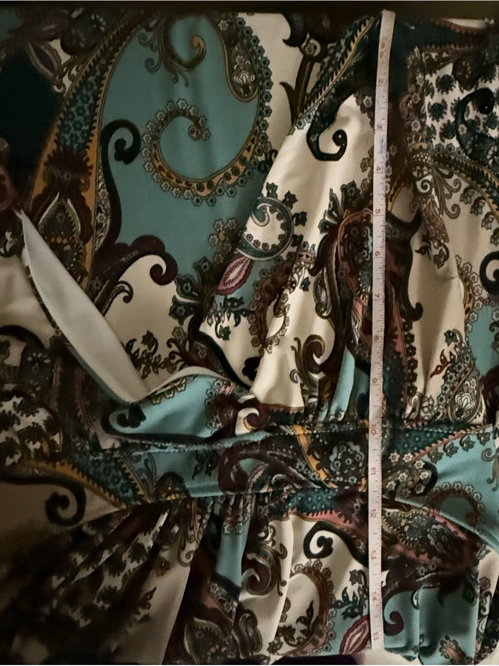 Paisley V-Neck Maxi Dress in Blue and Brown - Picture 10 of 12